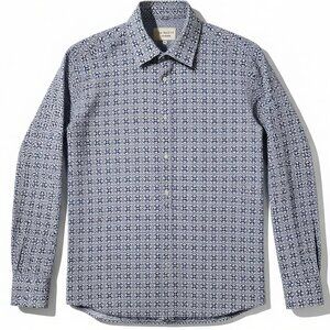 Ted Baker Blue Geometric Button Down Long Sleeve Shirt XL